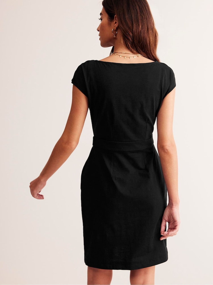 Boden Black Florrie Jersey 100% Cotton Dress - Image 3 of 5