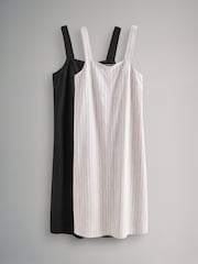 The Set Black/Ecru Stripe Dress 2 Pack with Linen - Image 2 of 13