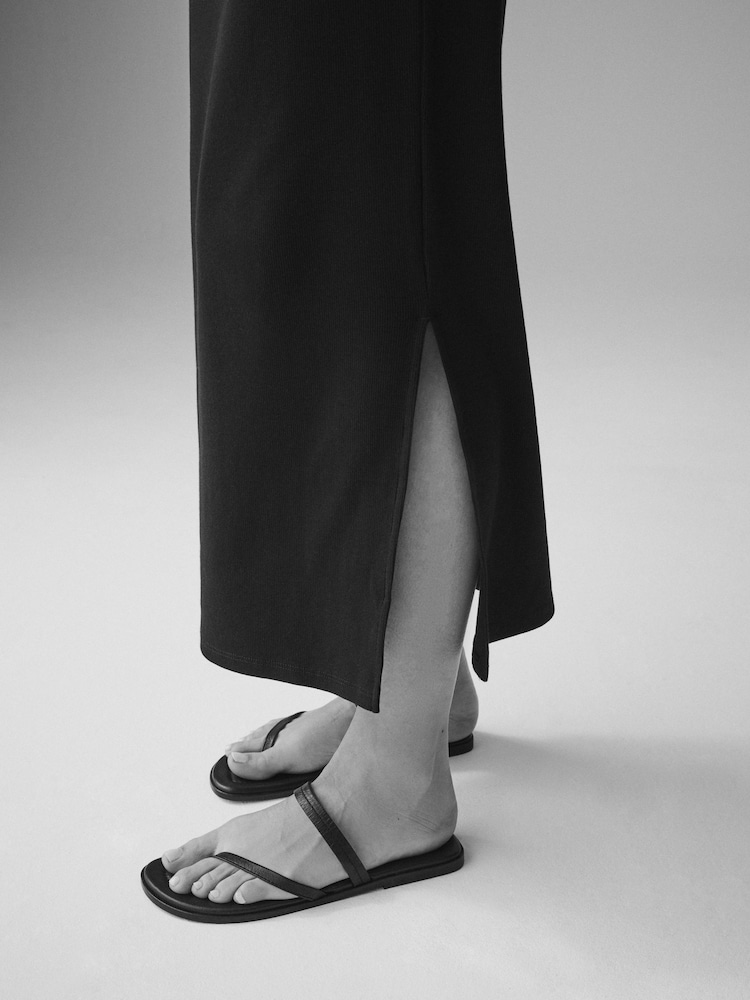The Set Black/Taupe Brown 2 Pack Ribbed Pencil Skirts - Image 3 of 11