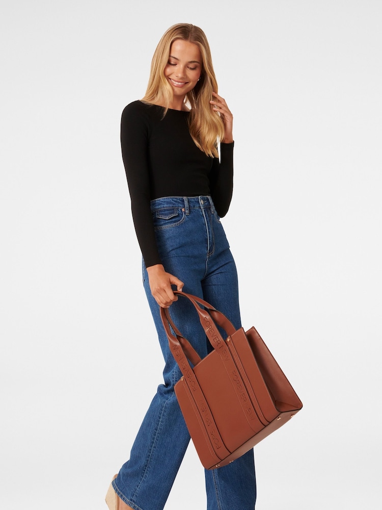 Forever New Brown Signature Alison Structured Tote Bag - Image 1 of 5