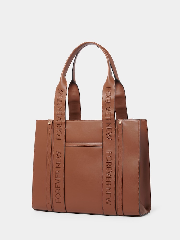 Forever New Brown Signature Alison Structured Tote Bag - Image 3 of 5