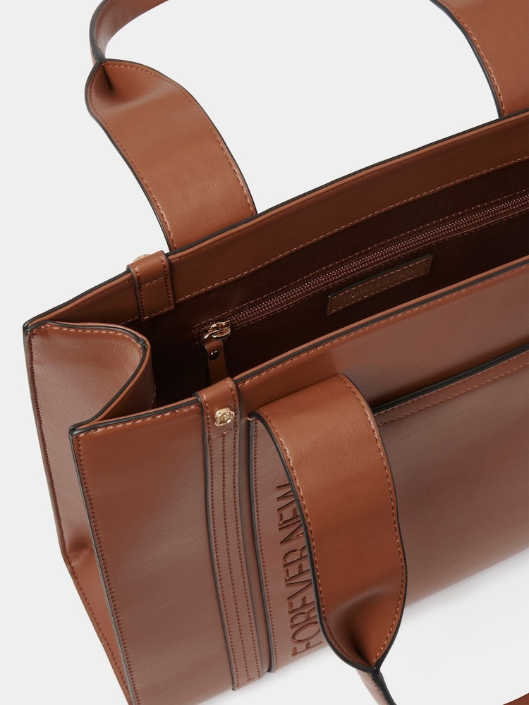 Forever New Brown Signature Alison Structured Tote Bag - Image 4 of 5