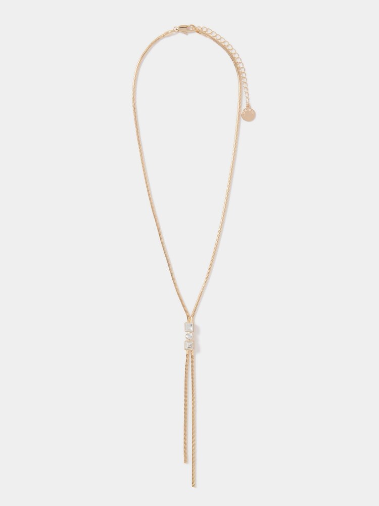 Forever New Gold Tone Signature Laurie Layered Tassel Stone Necklace - Image 5 of 5