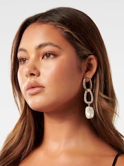 Forever New Gold Tone Signature Connor Crystal & Pearl Drop Earrings - Image 1 of 2