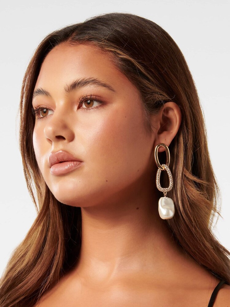 Forever New Gold Tone Signature Connor Crystal & Pearl Drop Earrings - Image 1 of 2