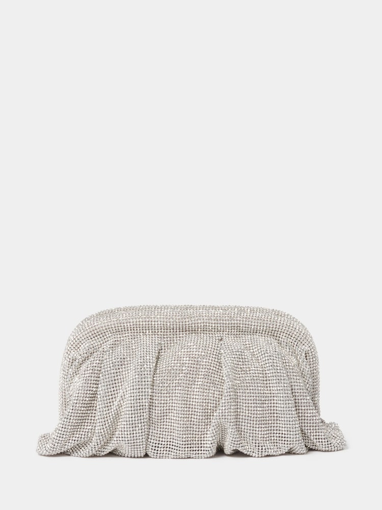 Серебряный - Клатч со сборками и отделкой Forever New Signature Brielle - Изображение 1 из 4