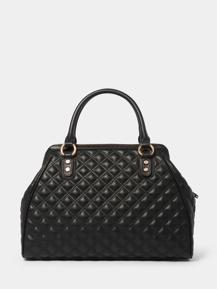 Forever New Black Signature Grace Quilted Tote Bag - Image 1 of 4