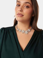 Forever New Silver Tone Signature Flo Flower Crystal Necklace - Image 1 of 2