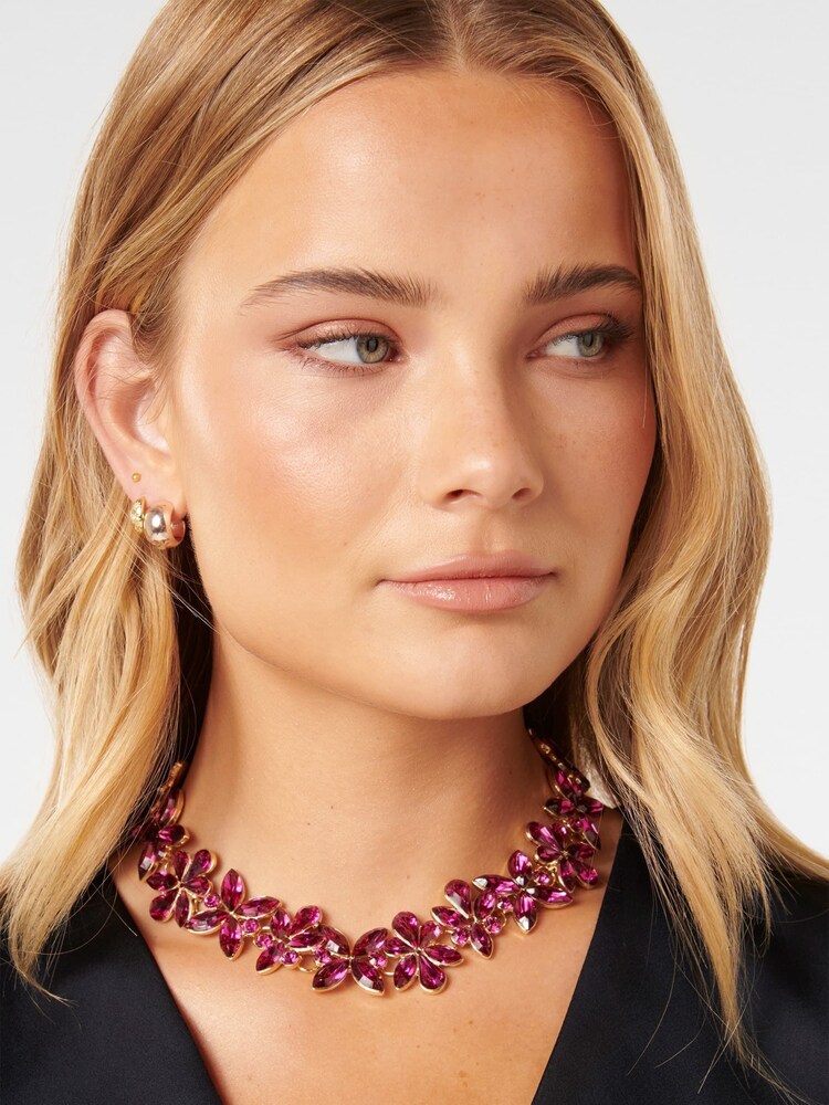 Forever New Pink Signature Petal Stone Necklace - Image 1 of 2