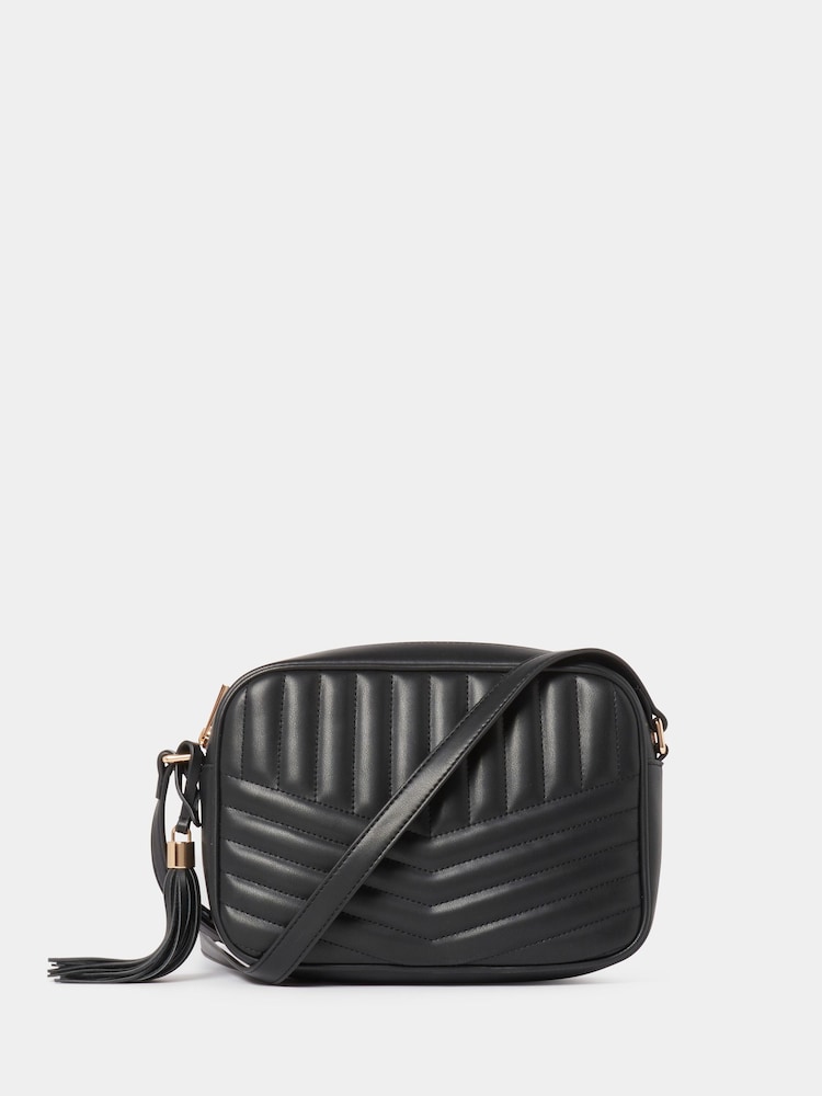 Forever New Black Signature Quinn Quilted Camera Bag - Image 1 of 4 Forever New Black Signature Quinn Quilted Camera Bag - Image 1 of 4
