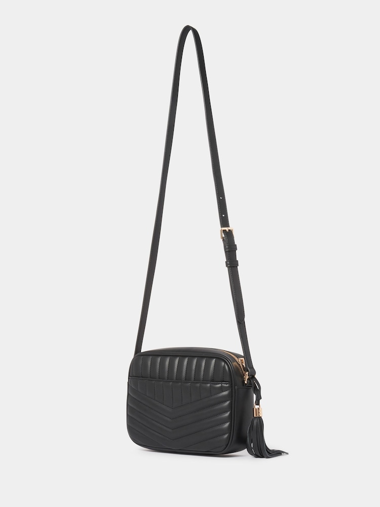 Forever New Black Signature Quinn Quilted Camera Bag - Image 2 of 4