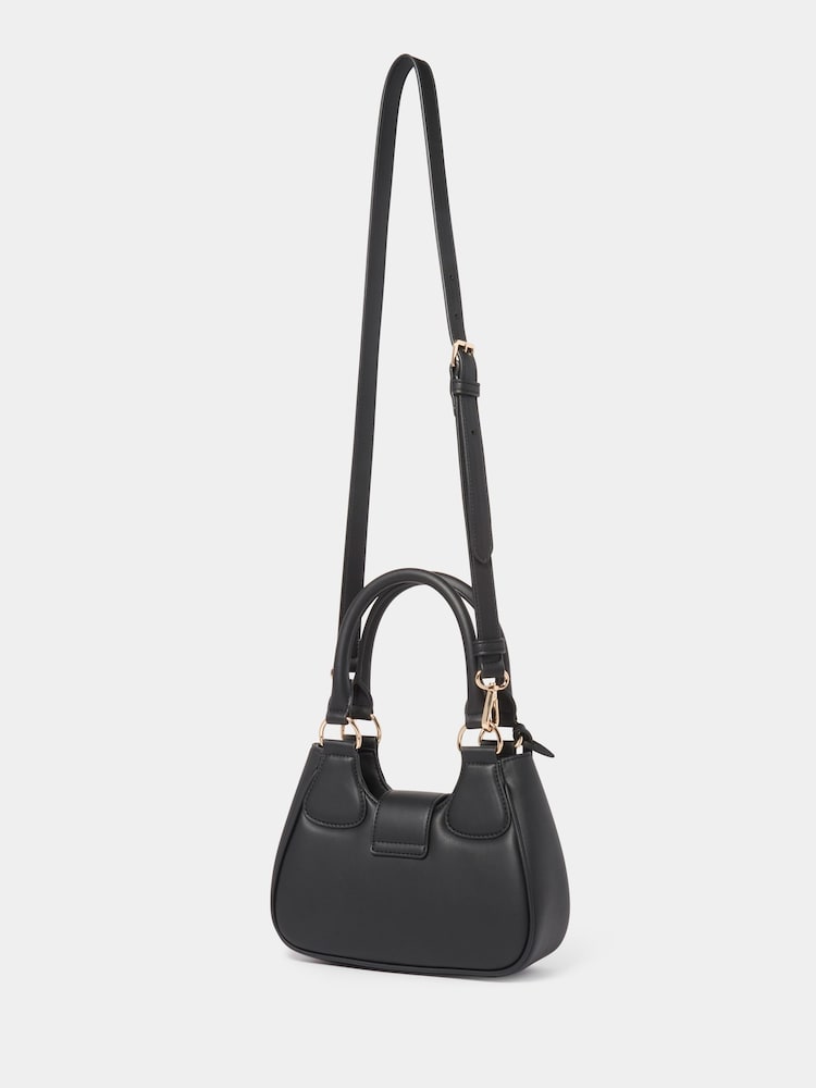 Forever New Black Signature Madison Buckle Moon Bag - Image 2 of 4