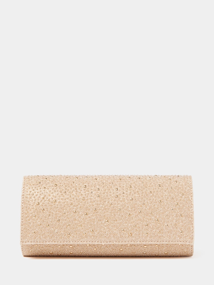 Forever New Gold Eloise Sparkle Clutch - Image 1 of 4