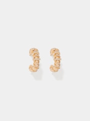 Forever New Gold Tone Signature Sakura Stone Swirl Hoop Earrings - Image 1 of 2