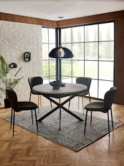 Bronx Oak Effect Grey Bronx 4 to 6 Seater Extending Round Dining Table - Image 1 of 9