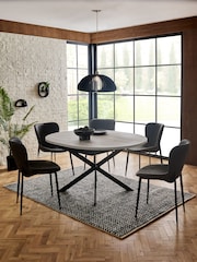 Bronx Oak Effect Grey Bronx 4 to 6 Seater Extending Round Dining Table - Image 2 of 9
