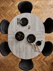 Bronx Oak Effect Grey Bronx 4 to 6 Seater Extending Round Dining Table - Image 3 of 9