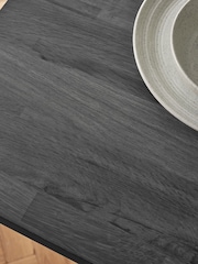 Black Bronx Oak Effect Rectangle 6 to 8 Seater Extending Dining Table - Image 5 of 9