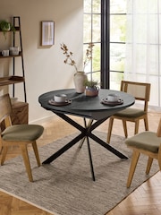 Black Bronx 4 to 6 Seater Extending Round Dining Table - Image 2 of 9