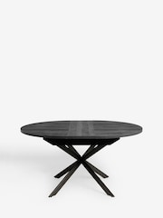 Black Bronx 4 to 6 Seater Extending Round Dining Table - Image 6 of 9