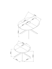 Black Bronx 4 to 6 Seater Extending Round Dining Table - Image 7 of 9