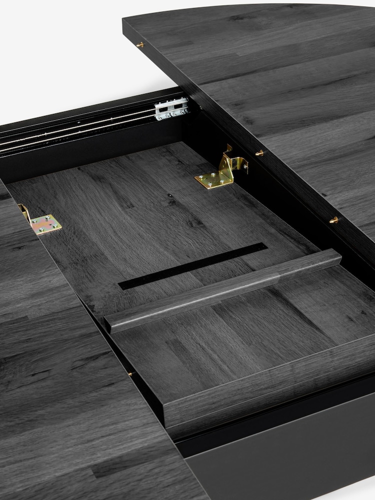 Black Bronx 4 to 6 Seater Extending Round Dining Table - Image 9 of 9
