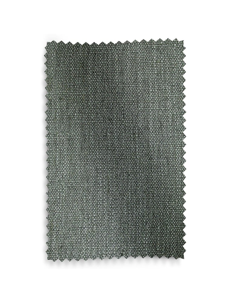 Green Linen Blend Eyelet Lined Curtains - Image 5 of 5