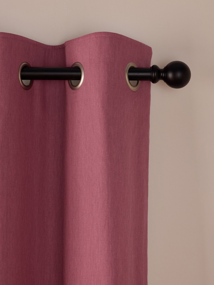 Pink Magenta Blackout/Thermal Cotton Eyelet Curtains - Image 6 of 8