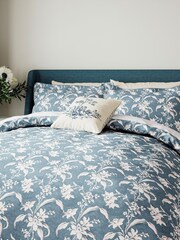 V&A Blue Daffodil Dreams 100% Cotton Duvet Cover and Pillowcase Set - Image 1 of 5
