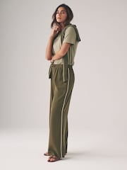 The Set Khaki/Navy 2 Pack Pull On Trousers with Side Stripe - Image 12 of 17