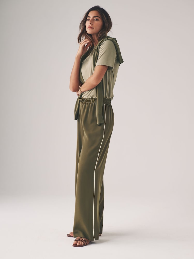 The Set Khaki/Navy 2 Pack Pull On Trousers with Side Stripe - Image 12 of 17