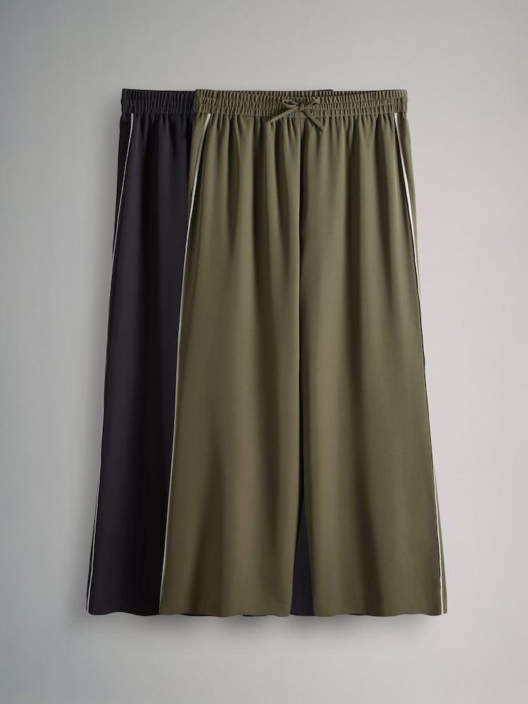 The Set Khaki/Navy 2 Pack Pull On Trousers with Side Stripe - Image 2 of 17