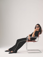The Set Khaki/Navy 2 Pack Pull On Trousers with Side Stripe - Image 7 of 17