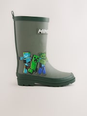 Khaki Green Minecraft Rubber Wellies - Image 2 of 5