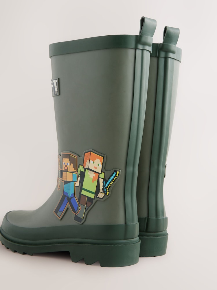 Khaki Green Minecraft Rubber Wellies - Image 3 of 5