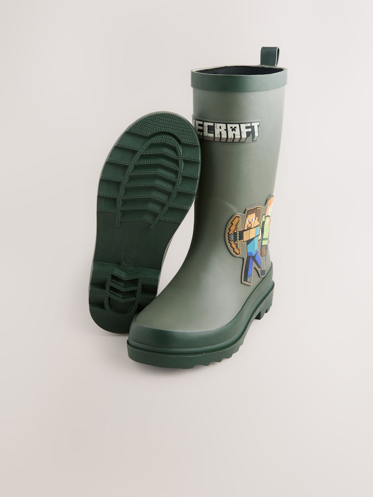 Khaki Green Minecraft Rubber Wellies - Image 4 of 5