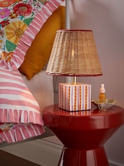 Lucy Tiffney Orange/Pink Ceramic Table Lamp - Image 1 of 4