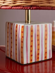 Lucy Tiffney Orange/Pink Ceramic Table Lamp - Image 3 of 4