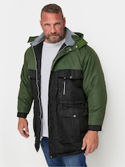 BadRhino Big & Tall Green Fleece Lined Hooded Coat - Image 1 of 4