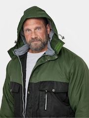 BadRhino Big & Tall Green Fleece Lined Hooded Coat - Image 2 of 4