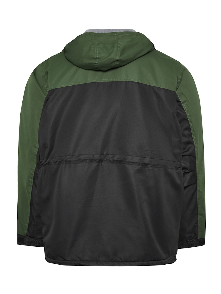 BadRhino Big & Tall Green Fleece Lined Hooded Coat - Image 4 of 4