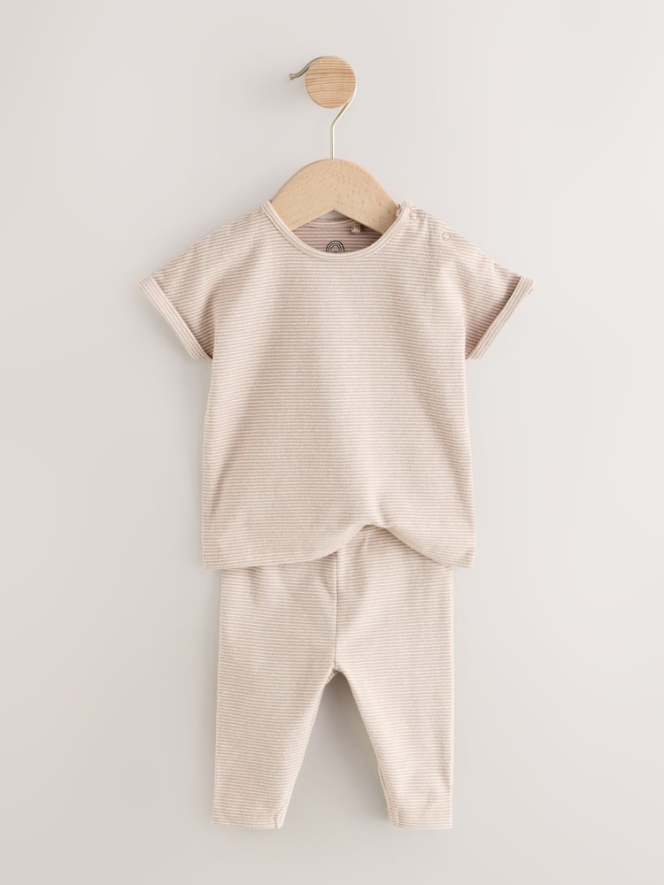 Rust Brown 2 Piece Short Sleeve Top And Leggings Set - Image 2 of 4