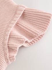 Pink Girls Knitted 100% Cotton Tank Cardigan - Image 3 of 3