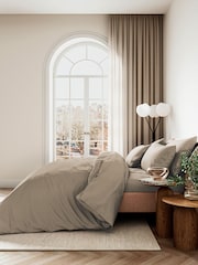 Bedeck of Belfast Truffle 400 Thread Cound 100% Cotton Sateen Fitted Sheet - Image 1 of 2