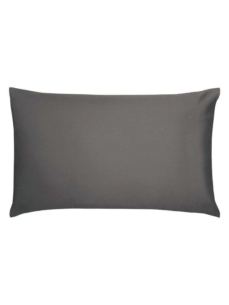 Bedeck of Belfast Charcoal 400 Thread Count 100% Cotton Sateen Standard Pillowcase Pair - Image 2 of 2