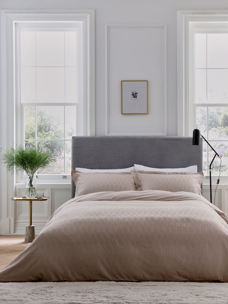 Bedeck of Belfast Truffle Ravello 100% Cotton Duvet Cover and Pillowcase Set - Image 1 of 4