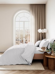 Bedeck of Belfast White 400 Thread Cound 100% Cotton Sateen Fitted Flat Sheet - Image 1 of 2