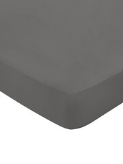 Bedeck of Belfast Charcoal 400 Thread Cound 100% Cotton Sateen Fitted Sheet - Image 2 of 2