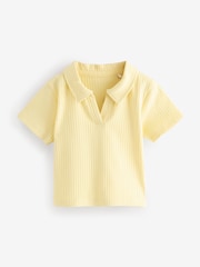 Yellow Ribbed Collar T-Shirt - Image 1 of 1