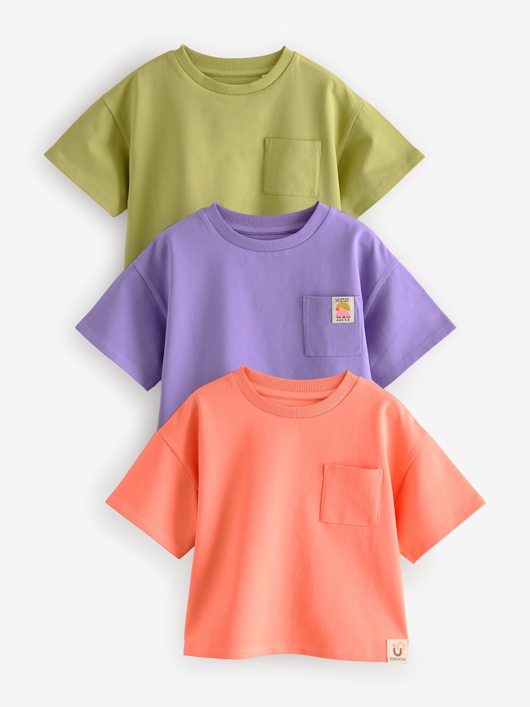 Multi Boxy T-Shirts 3 Pack - Image 1 of 4